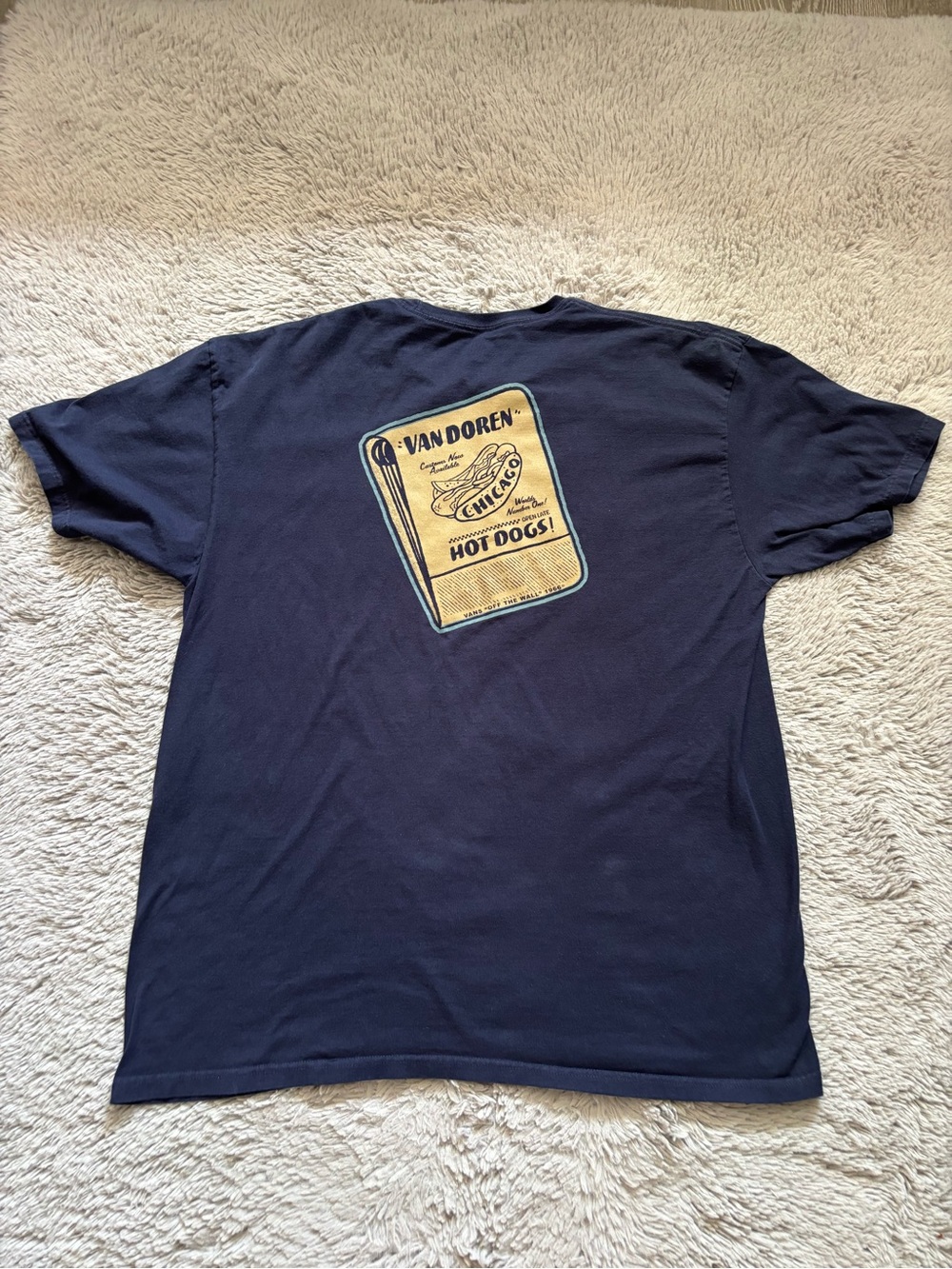 Vans Chicago Graphic Tee with Retro Hot Dog “VAN DOREN” Worlds number one XL